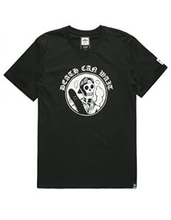 adidas Originals Men’s Skateboarding Death Can Wait Tee, Black/White, L