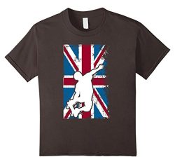 Kids Skateboarding UK Flag United Kingdom Silhouette T-Shirt 10 Asphalt