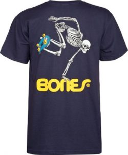 Powell-Peralta Skateboard Skeleton T-Shirt, Navy, Large