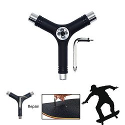 All-In-One Y-tool for Skateboard, Multifunctional Portable Skate Wrench with 3 Nut Driver Fit, 3 ...