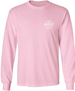 Joe’s USA Koloa Surf(TM) Long Sleeve Thruster Logo Heavy Cotton T-Shirt-LightPink/w-S