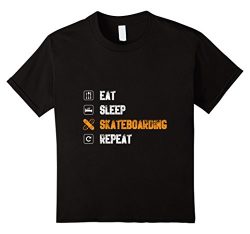 Kids Eat Sleep Skateboarding Repeat T-Shirt 12 Black