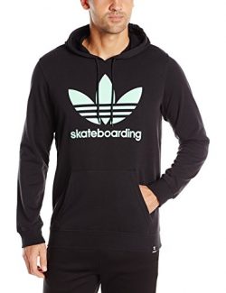 adidas Originals Men’s Outerwear | Skateboarding Clima 3.0 Solid Hoodie, Black/Ice Green,  ...