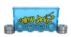 Yellow Jacket Premium Skateboard Bearings, Pro Longboard Bearings, 608, ABEC 9, Bomber Blue (Pac ...