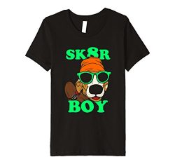 Kids Dog Skateboarding Funny Meme T-Shirt Sk8r Boy 12 Black