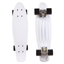 ORKAN Mini Skateboard Cruiser Complete Skateboard (WHITE, 22)