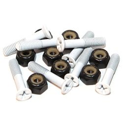 Standard White Skateboard Hardware Set – 1″