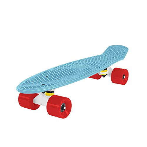 Cal 7 Mini Cruiser Skateboard Complete 22 Inch Standard Style Plastic Board Penny Style (Blue/Wh ...