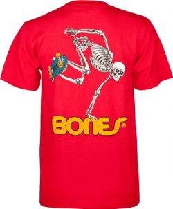 Powell-Peralta Skateboard Skeleton T-Shirt, Red, Large