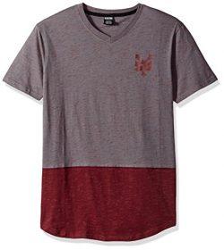 Zoo York Men’s Short Sleeve Color Block Tee, Brady Merlot, Large