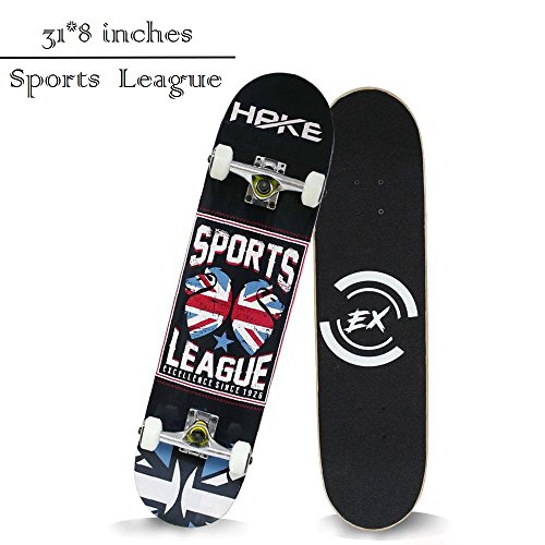 Pro Skateboard 31″ X 8″ Standard Skateboards Cruiser Complete Canadian Maple 8 Layer ...