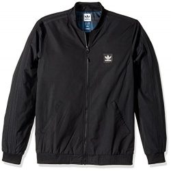 adidas Originals Men’s Outerwear | Skateboarding Varsity Lightweight Jacket, Black, Large