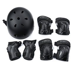 WEANAS Kids Youth Adjustable Sports Protective Gear Set, Safety Pad Safeguard (Helmet Knee Elbow ...