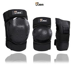 JBM international Adult / Child Knee Pads Elbow Pads Wrist Guards 3 In 1 Protective Gear Set, Bl ...