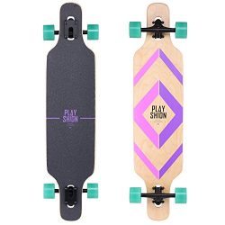 Playshion Freeride Freestyle Drop Through Longboard Skateboard Complete 39 Inch