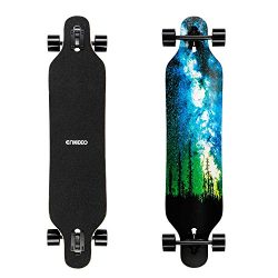 ENKEEO 40 Inch Drop-Through Longboard Skateboard Complete for Carving Downhill Cruising Freestyl ...