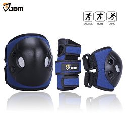 JBM Child Kids Bike Cycling Bicycle Riding Protective Gear Set, Knee and Elbow Pads with Wrist G ...