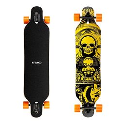 ENKEEO 40 Inch Drop-Through Longboard Skateboard Complete for Carving Downhill Cruising Freestyl ...