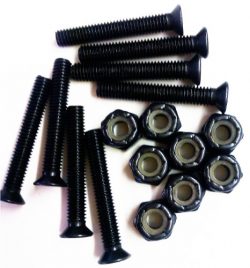 1 Set of 8 Black Longboard Skateboard 1.25″ Hardware Screws Set