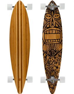 Bamboo Skateboards Hard Good Tiki Man Long Board Complete, 44 x 9.5-Inch, Natural Top (Pintail)