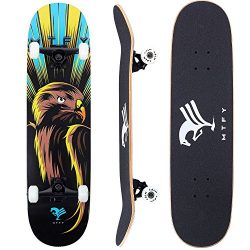 MTFY 31″ Complete Skateboard Pro 7 Layer Canadian Maple Wood Eagle Skateboards for Extreme ...