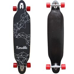 Rimable 42 Inch Freestyle Drop-Through Longboard BLACKRED