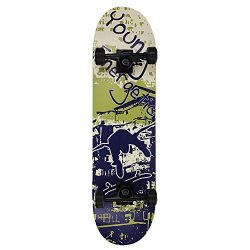 NPET Classical Skateboard Completed Graffiti Green and Blue Free Skateboard Bag