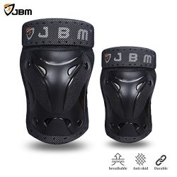 JBM Multiple Sports Protective Gear Knee and Elbow Pads for  Adult, Black