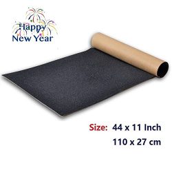 BooTaa Skateboard Grip Tape Sheet, 11×44 inch, Bubble Free, Waterproof, Black Scooter Grip  ...