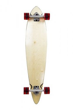 Natural Blank & Stained Complete Longboard Pintail Skateboard (Natural, 40″ x 9)