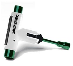 Silver Premium All-In-One Multi Function Ratchet Skate Tool (White/Green)