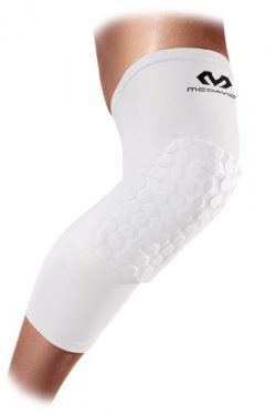 McDavid 6446 Extended Compression Leg Sleeve with HexPad Protective Pad, White, Small – On ...