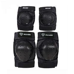 Protective Gear Knee and Elbow Pads Set for Skate & Skateboarding, BMX Biking,In Line skatin ...