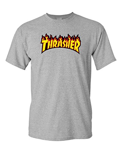 Thrasher T Shirt Short Sleeve Magazine Skateboarding T Shirt Logo Flame ...