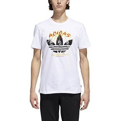 adidas Originals Men’s Skateboarding Yaia Shock Tee, White/Black/Collegiate Orange/Bold Go ...