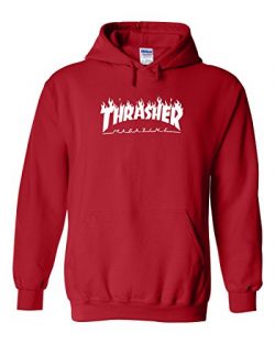 Thrasher Magazine | Skateboarding | White Design | Womens Red Hoodies