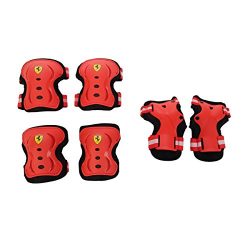 Ferrari Adult / Kids Knee Pads Elbow Pads Wrist Guards 3 In 1 Protective Gear Set