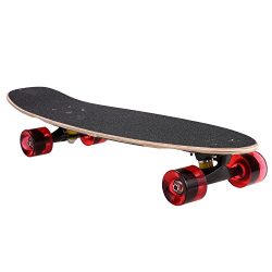 27inch Cruiser Skateboard, Wooden Deck Style Complete Longboard, Outdoor Fun Stitching Color Ska ...