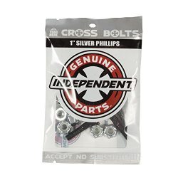 Independent Genuine Parts Cross Bolts Standard Phillips Skateboard Hardware (Black/Silver, 1″)