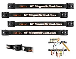 Vanitek 4 Heavy-Duty 12″ Magnetic Tool Holder Racks | Super Strong Metal Magnet Storage To ...
