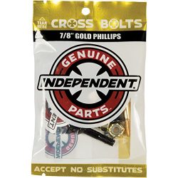 Independent Cross Phillips Head Black / Gold Standard Skateboard Hardware Sets – 7/8″