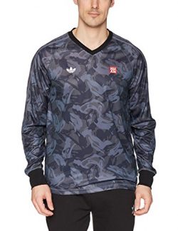 adidas Originals Men’s Skateboarding Mhak All Over Print Jersey, Black/Onix, L