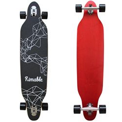 Rimable 42 Inch Freestyle Drop-Through Longboard REDBLACK