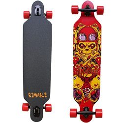 Rimable Drop-through Longboard 41Inch (Red Skull)