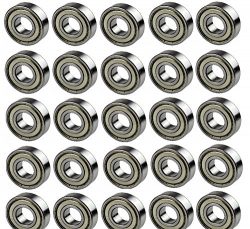 Jeremywell 608ZZ-SKT-100 Skateboard Bearing, Standard 608 ZZ, Metal Sealed (Set of 100)