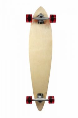 SCSK8 Natural Blank & Stained Complete Longboard Pintail Skateboard (Natural, 44″ x 10 ...