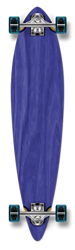 Yocaher Punked Stained Pintail Complete Longboard Skateboard, 40 x 9-Inch, Blue