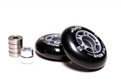 Street Surfing Pair of Wave Wheels (Grey Core), Black/Grey, 78mm