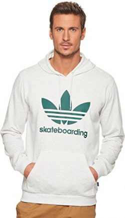adidas Skateboarding Men’s Clima 3.0 Hoodie Pale Melange/Collegiate Green Large