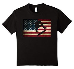 unisex-child Skateboarding T Shirt Skater Skate Board American Flag Tee 10 Black
